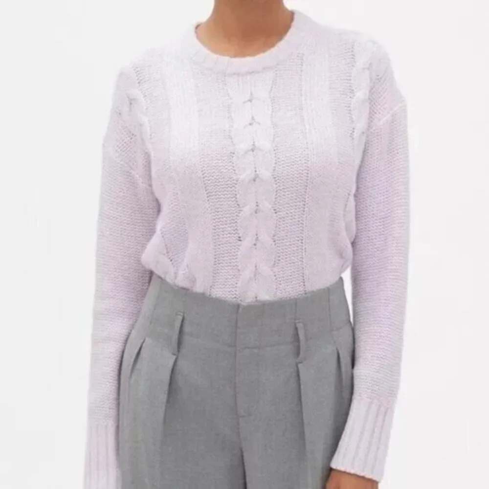 Banana Republic Lavender Cable Sweater S